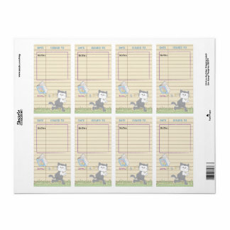 Baby shower bibliotheekbalkblad 8/blauw etiket