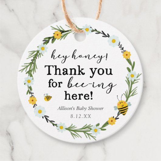 Baby Shower Bij Bedankjes Labels (Voorkant)