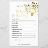 Baby shower bij bijen - wenst Baby (Voorkant)