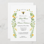 Baby Shower Bij en Wilde Bloem Kaart (Voorkant / Achterkant)