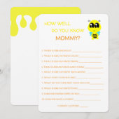 Baby shower, bij, hoe goed ken je mam Kaart (Voorkant / Achterkant)