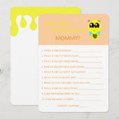 Baby shower, bij, hoe goed ken je mam Kaart (Voorkant / Achterkant)