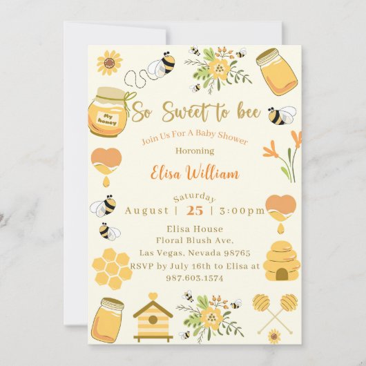 Baby shower bij zo lief om bij te zijn kaart (Voorkant)