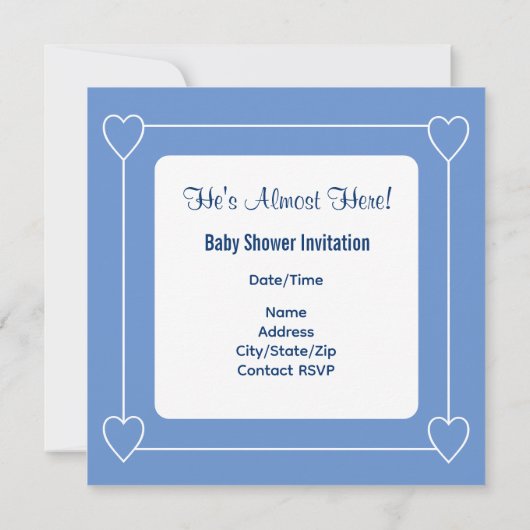 Baby shower Bijbel Verse Striped Blue Uitnodiging (Achterkant)