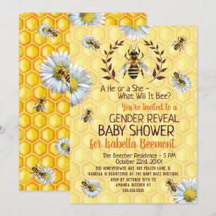 baby shower bijen bloemen kaart