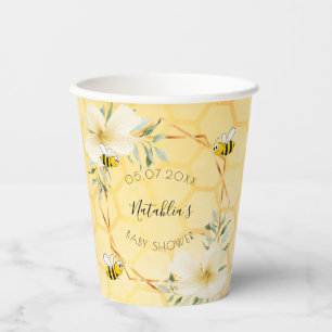 Baby shower bijen florale achtertuin papieren bekers