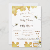 Baby shower Bijen Geel Bijen en Zonnebloem Kaart (Voorkant)