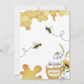 Baby shower Bijen Geel Bijen en Zonnebloem Kaart (Achterkant)