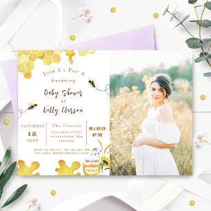 Baby shower Bijen Geel Bijen en Zonnebloem Kaart