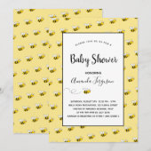 Baby shower bijen geel schattig kaart (Voorkant / Achterkant)