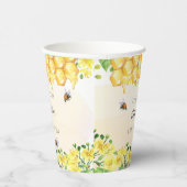 Baby shower bijen gele flora achtertuin papieren bekers (Rechts)