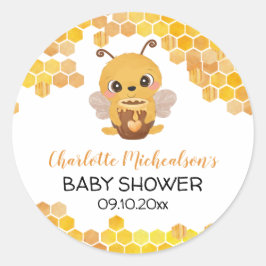 Baby shower bijen Honeycomb Neutraal Ronde Sticker