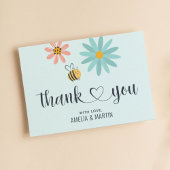 Baby shower bijen Licht Blauw Bedankkaart