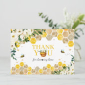 Baby shower bijen mama om genderneutraal te zijn bedankkaart (Staand voorkant)