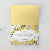 Baby shower bijen mama om genderneutraal te zijn bedankkaart (Binnen)
