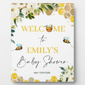 Baby shower bijen mama om genderneutraal te zijn fotoplaat (Voorkant)