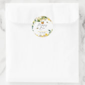 Baby shower bijen mama om genderneutraal te zijn ronde sticker (Tas)
