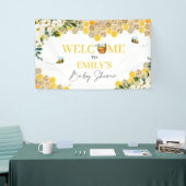 Baby shower bijen mama om genderneutraal te zijn spandoek (Beurs)