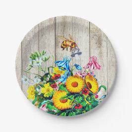 Baby shower bijen rustieke bloemencoupeermiddel papieren bordje