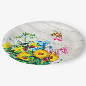 Baby shower bijen rustieke bloemencoupeermiddel papieren bordje (Gekanteld)