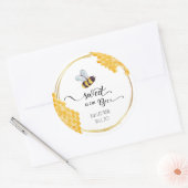 Baby shower bijen ticker ronde sticker (Envelop)