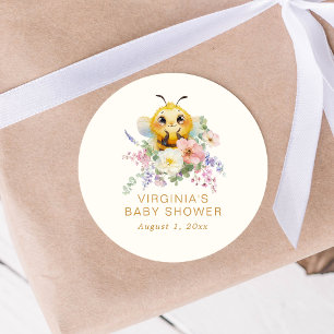 Baby shower bijen ticker ronde sticker
