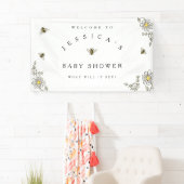 Baby shower bijen Welkom bij de bunkerbijendouche Spandoek (Insitu)