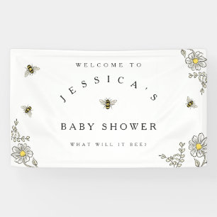 Baby shower bijen Welkom bij de bunkerbijendouche  Spandoek