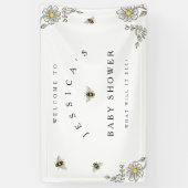 Baby shower bijen Welkom bij de bunkerbijendouche Spandoek (Verticaal)