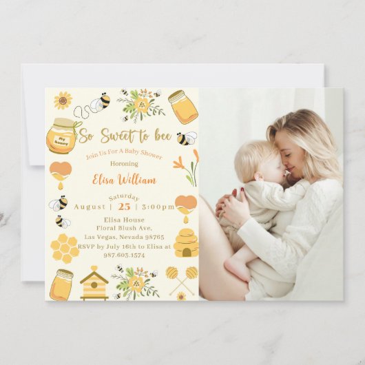 Baby shower bijen zo lief om bij te zijn foto kaart (Voorkant)