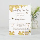 Baby shower bijen zoet als kan bijen kaart (Staand voorkant)