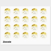 Baby shower Bijen Zonnebloem Ronde Sticker (Vel)