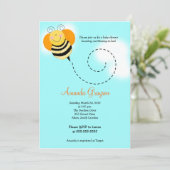 Baby shower bijenhop, bijen, bijen, uitnodiging 5  (Staand voorkant)