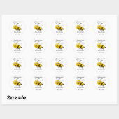 Baby shower bijenontwerp ronde sticker (Vel)