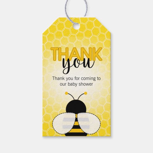 Baby shower bijenthema Gift Label Cadeaulabel (Voorkant)