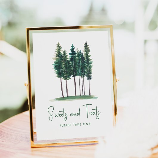 Baby shower bijtende groene bomen poster