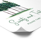 Baby shower bijtende groene bomen poster (Hoek)