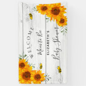 Baby shower bijtende zonnebloemen spandoek (Verticaal)