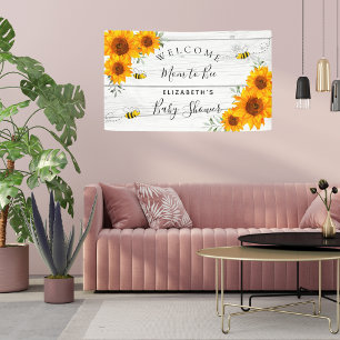 Baby shower bijtende zonnebloemen spandoek