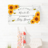 Baby shower bijtende zonnebloemen spandoek (Insitu)