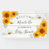 Baby shower bijtende zonnebloemen spandoek (Horizontaal)