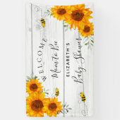 Baby shower bijtende zonnebloemen spandoek (Verticaal)