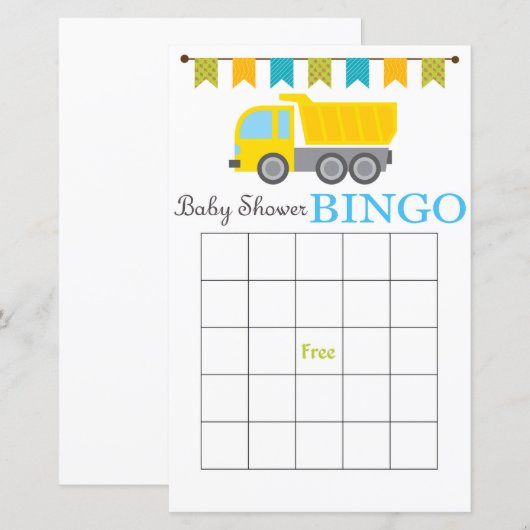 Baby shower bingo (Voorkant / Achterkant)
