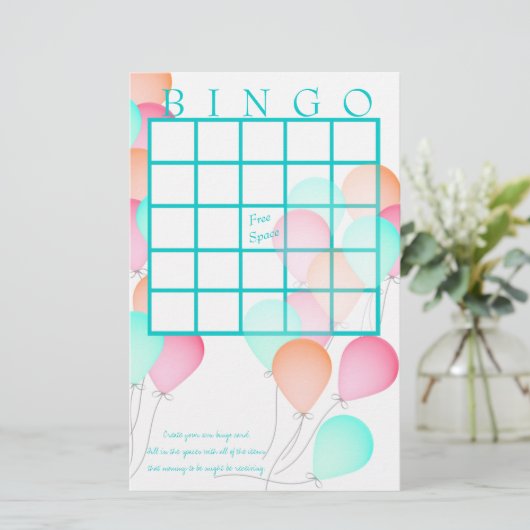 Baby shower Bingo (Staand voorkant)