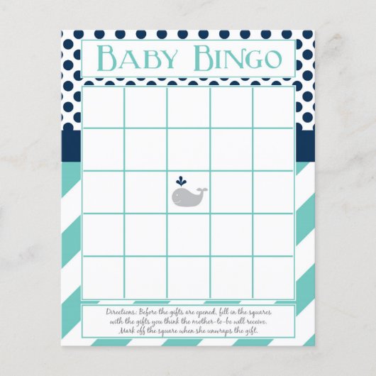 Baby shower Bingo (Voorkant)