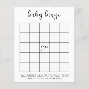 Baby shower bingo