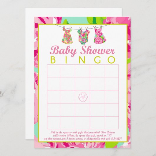 Baby shower Bingo (Voorkant / Achterkant)
