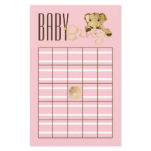 Baby Shower BINGO Baby Goud Roze Olifant