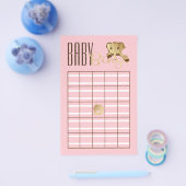 Baby Shower BINGO Baby Goud Roze Olifant Flyer (Enkel)