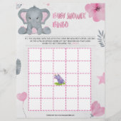 Baby Shower Bingo [Baby Olifant [Roze]] Briefhoofd (Voorkant)